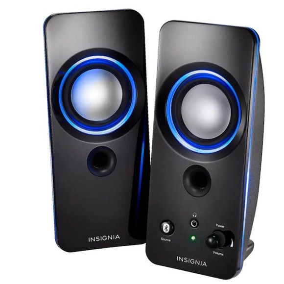 Insignia - NS-2810BT 2.0 Bluetooth Lighted Speaker System (2pc) - Black - Picture 2 of 9